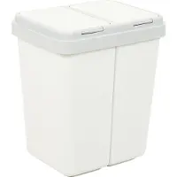 Axentia ZwEimer afvalbakken, 2 stuks, 23 liter, grijs/grijsgroen.