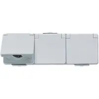 JUNG JG APWG WG 600: Schuko-stopcontact, 623W, 3-voudig, horizontaal