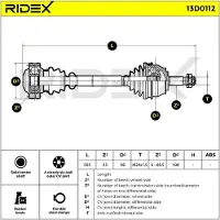 RIDEX 13D0112 Aandrijfas