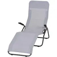 Siena Garden Anco relaxstoel 144x72,5x103,5 cm staal/zwart