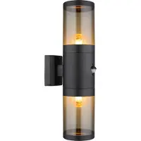 Globo Lighting Moderne wandlamp Xeloo zwart met sensor