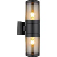 Globo Zwarte buitenlamp Xeloo 2x E27