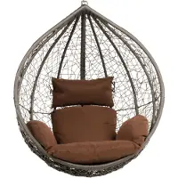 HOME DELUXE Mand hangstoel Polyrattan CIELO - Met kussens + ketting