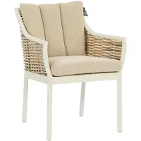 Apple Bee Tuinstoel Milou Dining Armchair 62 Aluminium Biculair Weaving Oyster Golden Sand