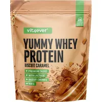 Vit4ever - Yummy Whey - Proteïnepoeder - Caramel Biscuit - 908 g - Hoog eiwitgehalte - Laag in suiker en vet - Uitstekende oplosbaarheid