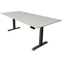 Kerkmann Move4 Elektrisch hoogteverstelbaar Zit-sta-bureau Lichtgrijs T-voet 2250 (B) x 1.000 (D) x 1290 (H) mm Hout, Metaal