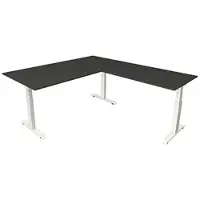 Kerkmann Move4 Elektrisch hoogteverstelbaar Zit-sta-bureau Antraciet T-voet 2000 (B) x 2.200 (D) x 1290 (H) mm Hout, Metaal