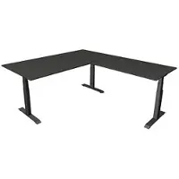 Kerkmann Move4 Elektrisch hoogteverstelbaar Zit-sta-bureau Antraciet T-voet 2000 (B) x 2.200 (D) x 1290 (H) mm Hout, Metaal
