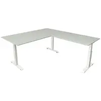Kerkmann Move4 Elektrisch hoogteverstelbaar Zit-sta-bureau Lichtgrijs T-voet 2000 (B) x 2.200 (D) x 1290 (H) mm Hout, Metaal