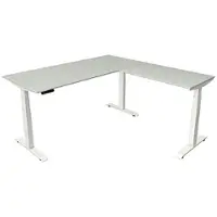 Kerkmann Move4 Elektrisch hoogteverstelbaar Zit-sta-bureau Lichtgrijs T-voet 1800 (B) x 1.800 (D) x 1290 (H) mm Hout, Metaal