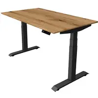 Kerkmann Move4 Elektrisch hoogteverstelbaar Zit-sta-bureau Eiken T-voet 1400 (B) x 800 (D) x 1290 (H) mm Hout, Metaal