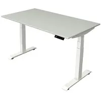 Kerkmann Move4 Elektrisch hoogteverstelbaar Zit-sta-bureau Lichtgrijs T-voet 1400 (B) x 800 (D) x 1290 (H) mm Hout, Metaal