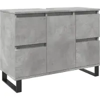 vidaXL Badkamerkast 80x33x60 cm bewerkt hout betongrijs