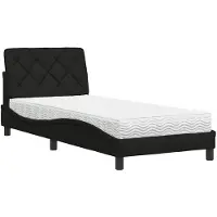 vidaXL Bed met matras, zwart, 90x200 cm, met stoffen bekleding