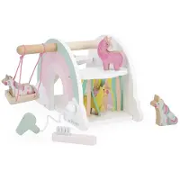 Janod - Unicorn - Eenhoorn wasstraat - Inclusief 4 eenhoornfiguurtjes en 2 accessoires