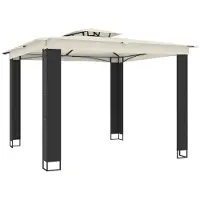 vidaXL Paviljoen met dubbel dak, crème, 2,94 x 2,94 m, staal