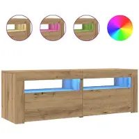 vidaXL Tv-meubel met LED 120x35x40 cm bewerkt hout artisanaal eiken