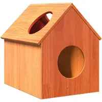 vidaXL Kattenhuis 41x50x50 cm massief grenenhout wasbruin