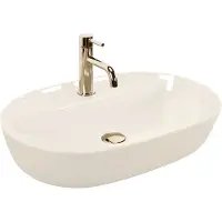 REA Opzetwastafel Aura 61 Ecru Shiny