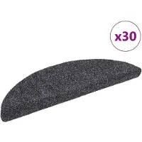 vidaXL Trapmatten Zelfklevend 30 stuks 56x17x3 cm Donkergrijs Halfrond
