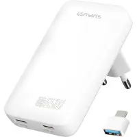 4smarts USB-oplader 65 W 2x USB-C, USB-A Quick Charge, USB PD Wit Binnen GaN, USB Power Delivery (USB-PD)