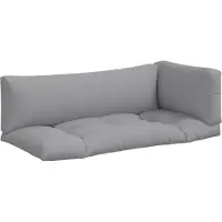 vidaXL Palletkussens 3 st stof grijs