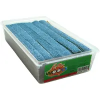 Lollywood Zure Framboos matjes Snoep - 1,7kg - Blauw - Zuur - blueberry blauwe matjes +- 200 stuks