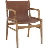 Bloomingville Ollie Lounge Stoel, Bruin, Leer