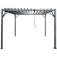 Garden Point Antracietkleurige pergola voor terras Thasos 3x3 m