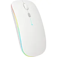 Nuvance Draadloze Muis LED - Bluetooth - Stil - Laptop & Gaming - Draadloos - Computermuis - Links & Rechtshandig - Wit