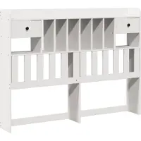 vidaXL Hoofdbord met opbergruimte 150 cm massief grenenhout wit