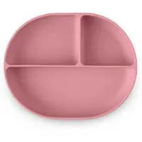 Petite&Mars | Siliconen Bord met verdeelvakken ovaal Dusty Rose