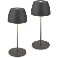 Briloner - Set van 2 mini Tafellampen - oplaadbar buitenlampen - IP44 - warm wit licht 2.700 K - dimbaar - met USB-C - antraciet - 8x20 cm