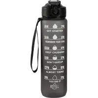 Motivai Motivatie Waterfles - Zwart - 1000 ml