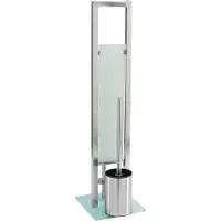 Wenko Toiletbutler Rivalta RVS mat - Toiletborstel met houder, Toiletrolhouder en Reserverolhouder vrijstaand