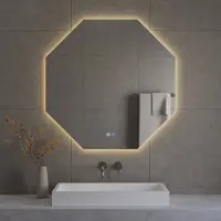 Best design Octagon Spiegel incl. Verwarming en LED Verlichting Honey 80x80 cm