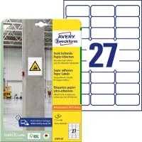 Avery Zweckform Etiket Avery L7874-20 63.5x29.6mm 540 stuks