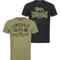Lonsdale Bangor Short Sleeve T-shirt 2 Units Veelkleurig S Man