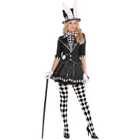 Amscan verkleedkostuum dames Mad Hatter polyester zwart/wit | Maat S