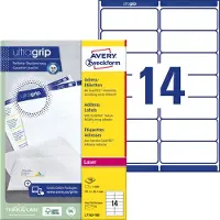 Avery Etiket L7163 99.1x38.1mm wit 1400 stuks