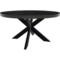 Lizzely Garden & Living Eettafel rond mangohout 150cm Jones zwart ronde industriële tafel duurzaam mango eetkamertafel