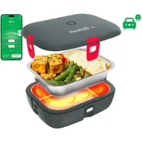 Faitron - Heatsbox Drive - Electrische Lunchbox - RVS - Verwarmde Lunchbox - Voor Warme Maaltijden - Verschillende Compartimenten - Met App - 12/24V