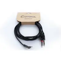 Cordial 14867 Audio Y-adapter [1x Jackplug male 3,5 mm - 2x Jackplug male 6,3 mm (mono)] 1.50 m Zwart PVC-mantel, Tweelingkabel