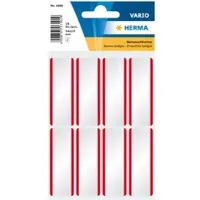 Herma Naam etiketten 54x19 mm wit/rood strepen verwijderbaar acetaat-zijde 16 st. - 20 stuks