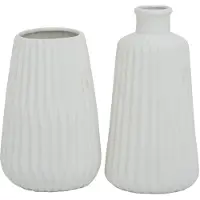 Boltze Vasen Set Esko 2-teilig weiß matt, Blumenvasen aus Keramik, ø ca. 8,5 cm