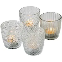 Boltze Windlicht Marilu 4-delig Transparant H7,5cm Dia 7,5cm transparant