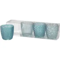 Boltze Windlicht Marilu 4-delige Set Ø7xh7cm Blauw blauw Boltze Home