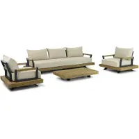 Santika Furniture Santika Supreme/Supralux 130 cm stoel-bank loungeset 4-delig
