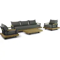 Santika Furniture Santika Supreme/Supralux 130 cm stoel-bank loungeset 4-delig
