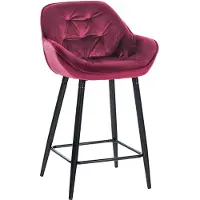 CLP barkruk Gibson, fluwelen bekleding, zithoogte 76 cm | Kleur: paars